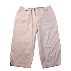 NWT C&B Pants Sz 14 Cropped Pants light pink wide leg 100% cotton career casual